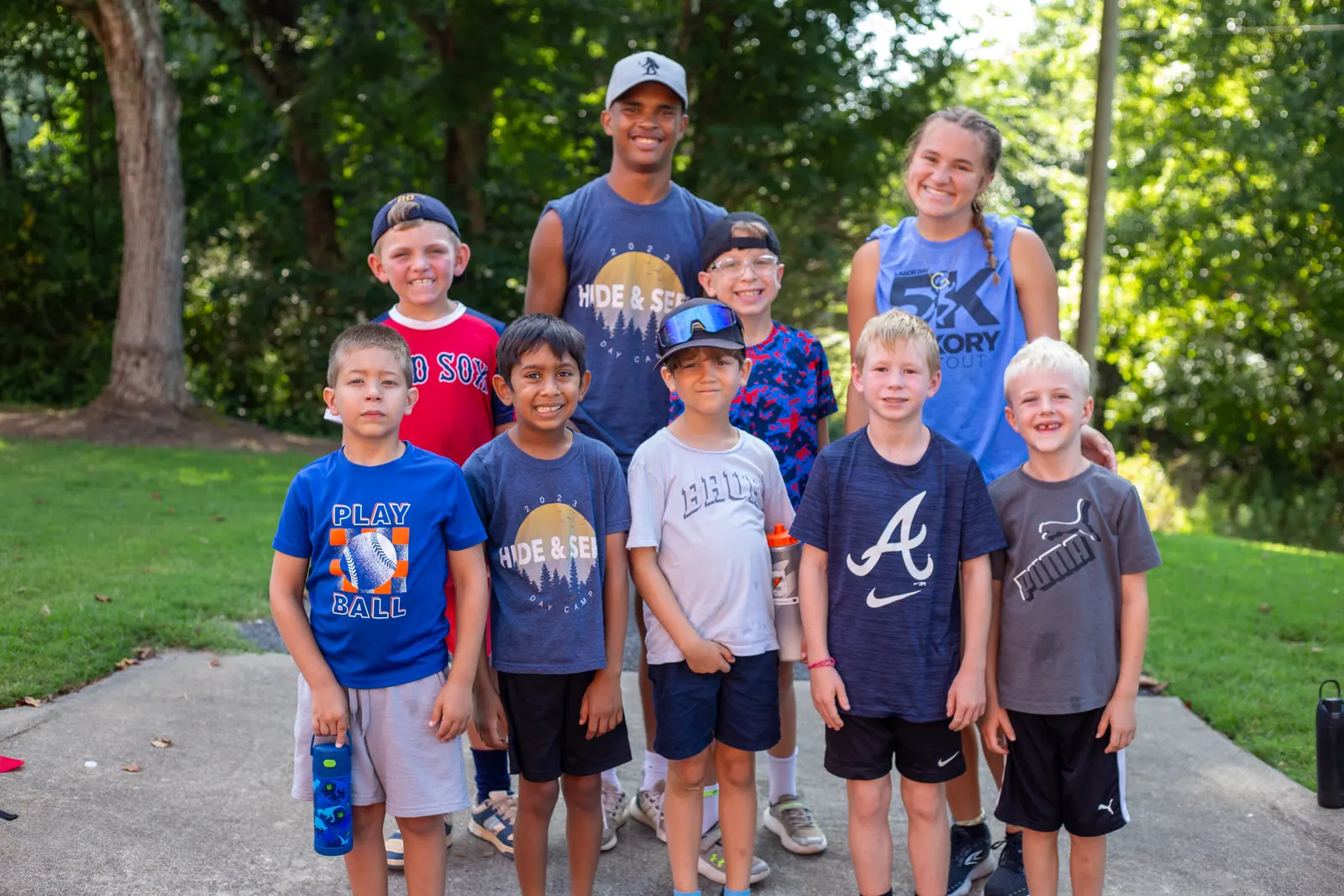Counselor with a group of boys
