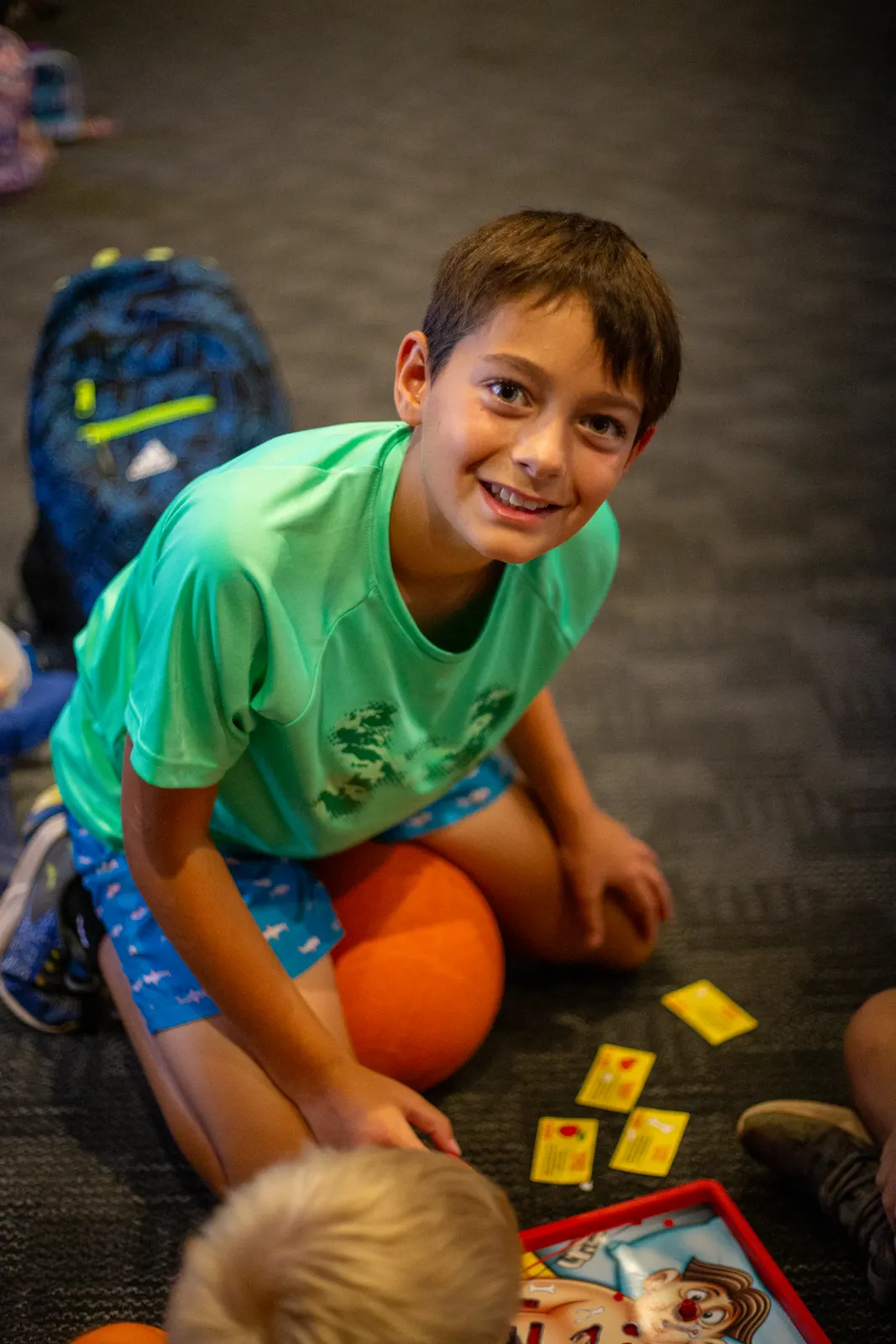 Camper smiling during a game