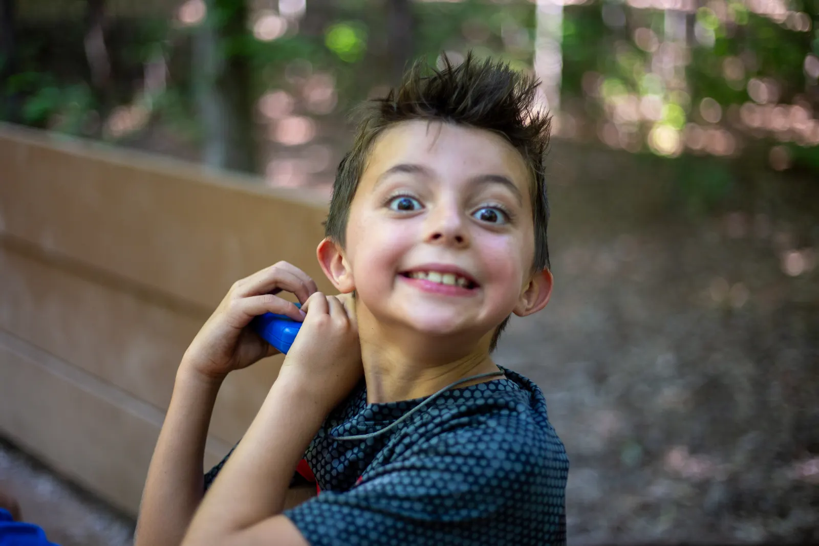 Camper grinning at the camera