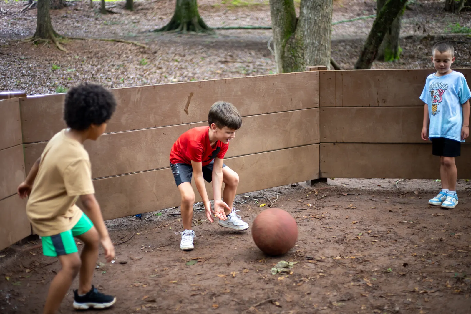 Campers playing gaga ball