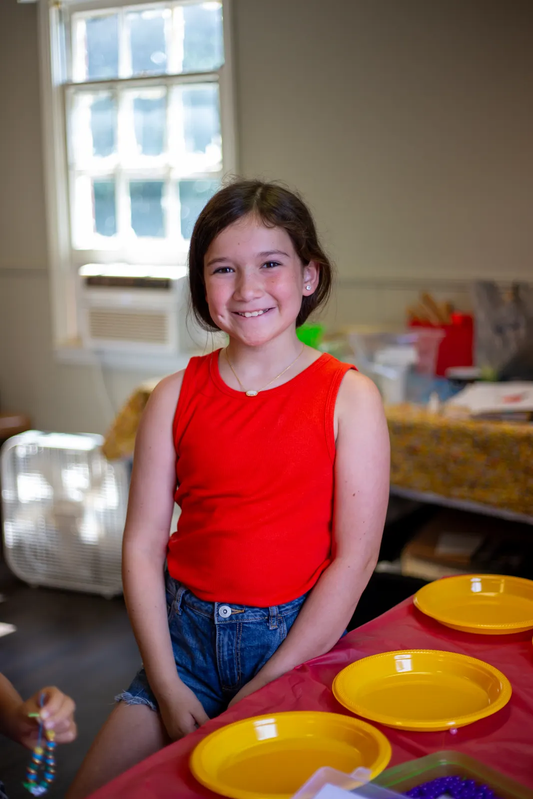 Camper at the craft table